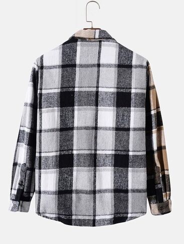 ZAFUL Mens Plaid Shirt,Long Sleeves,Classic Flannel Shirt Button Down Shirt Jacket Tops in Kuwait