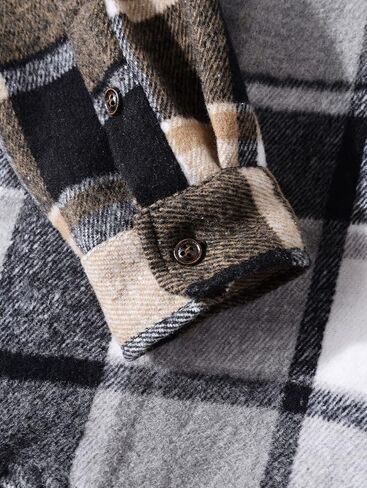 ZAFUL Mens Plaid Shirt,Long Sleeves,Classic Flannel Shirt Button Down Shirt Jacket Tops in Kuwait