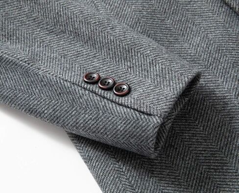 chouyatou Men's Classic Notched Collar Contrast Quilted Lined 2 Button Slim Wool Blend Trench Coat in Saudi Arabia
