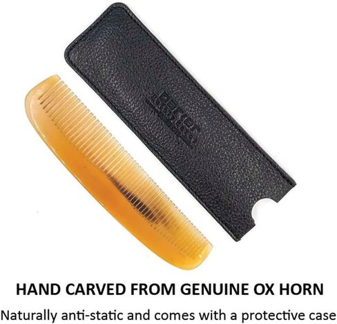 Parker Safety Razor Genuine Ox Horn Pocket Comb – Leather Carrying Case Included in Saudi Arabia