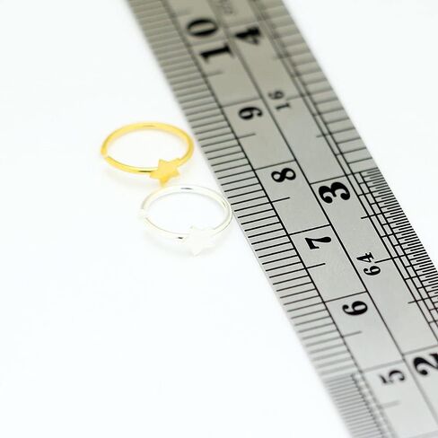 Star Nose Ring Hoop- Open Hoop Nose Ring- Sterling Silver Nose Ring- 20 Gauge Nose Ring in Saudi Arabia
