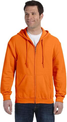 Gildan Classic Fit Adult Full Zip Hooded Sweatshirt, Safety Orange, XXX-Large in Saudi Arabia