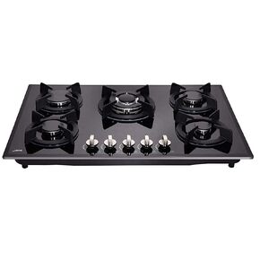 30 Cooktop gas, 5 Burners gas stovetop 30 inch,Gas Stove Gas Hob Stovetop Tempered Glass Cooktop Cast Iron Grates Built-in Gas Stove Top LW5G01 LPG/NG Gas Cooktop Black in Saudi Arabia