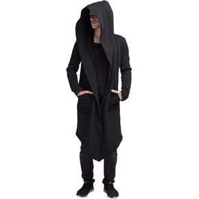 Ymosrh Light Rain Jacket Mens Men's Slim Long Hooded Cardigan Warm Woolen Coat Jacket Jackets for Men Waterproof in Kuwait