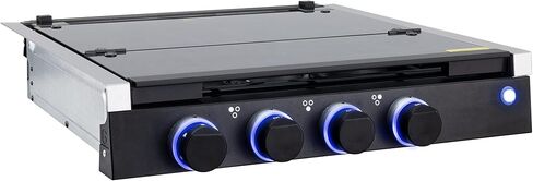 RecPro RV Built In Gas Cooktop | 3 Burners | RV Cooktop Stove | 6,500 and 8,000 BTU Burners | Cover Included in Kuwait