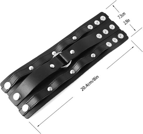 Men's Wide Cuff Wristband Punk Rock Motorbike Wide Belt Leather Bracelet in Saudi Arabia
