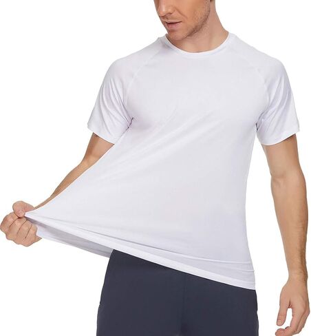 Janmid Men's Quick Dry Short Sleeve T-Shirt Sun Protection Running Workout Shirts in Saudi Arabia