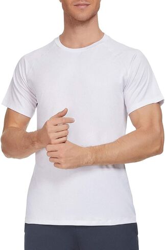 Janmid Men's Quick Dry Short Sleeve T-Shirt Sun Protection Running Workout Shirts in Saudi Arabia