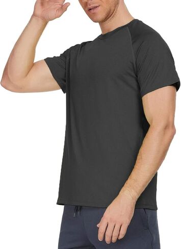 Janmid Men's Quick Dry Short Sleeve T-Shirt Sun Protection Running Workout Shirts in Saudi Arabia