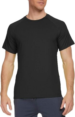 Janmid Men's Quick Dry Short Sleeve T-Shirt Sun Protection Running Workout Shirts in Saudi Arabia