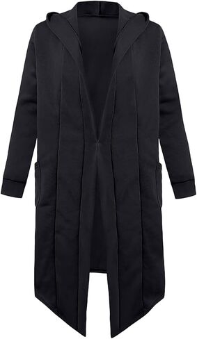 Ymosrh Light Rain Jacket Mens Men's Slim Long Hooded Cardigan Warm Woolen Coat Jacket Jackets for Men Waterproof in Kuwait