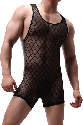 YOOBNG Men's Sports Leotard Bodysuit Jumpsuit Boxers Briefs Wrestling Singlet Bulge Exercise Muscle Bodybuilding in Saudi Arabia