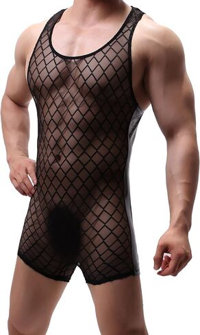 YOOBNG Men's Sports Leotard Bodysuit Jumpsuit Boxers Briefs Wrestling Singlet Bulge Exercise Muscle Bodybuilding in Saudi Arabia