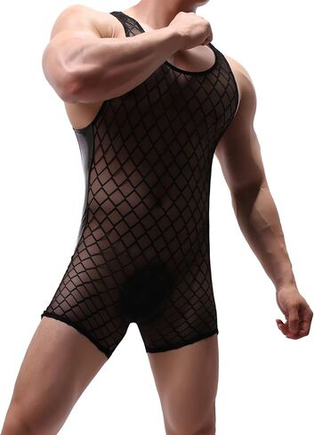 YOOBNG Men's Sports Leotard Bodysuit Jumpsuit Boxers Briefs Wrestling Singlet Bulge Exercise Muscle Bodybuilding in Saudi Arabia