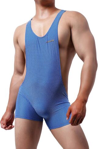YOOBNG Men's Sports Leotard Bodysuit Jumpsuit Boxers Briefs Wrestling Singlet Bulge Exercise Muscle Bodybuilding in Saudi Arabia