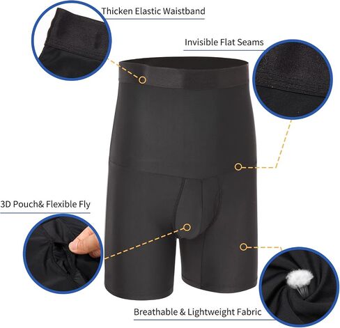 MISS MOLY Men Tummy Control Shorts High Waist Slimming Body Shaper Belly Girdle Underwear Boxer Briefs in Saudi Arabia