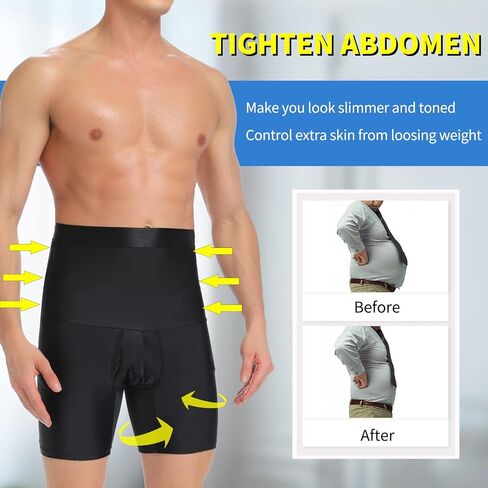 MISS MOLY Men Tummy Control Shorts High Waist Slimming Body Shaper Belly Girdle Underwear Boxer Briefs in Saudi Arabia
