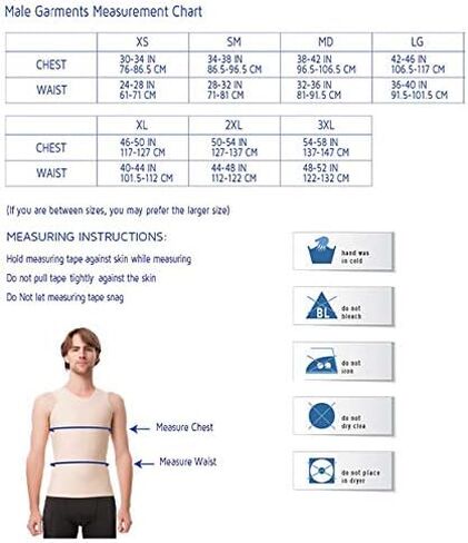 Isavela Male Abdominal Cosmetic Surgery Compression Vest W/Zipper (MG03) (MD, Beige) in Kuwait
