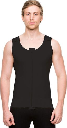 Isavela Male Abdominal Cosmetic Surgery Compression Vest W/Zipper (MG03) (MD, Beige) in Kuwait