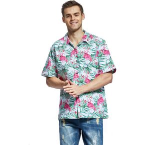 Hawaii Hangover Men's Hawaiian Shirt Aloha Shirt The New Classic Map Flamingo in Kuwait