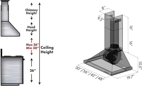 ZLINE Convertible Vent Wall Mount Range Hood in Black Stainless Steel (BSKBN) (30) in Saudi Arabia