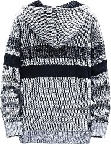 Ymosrh Motorcycle Jacket Men and Winter Casual Sweater Jacket Warm Knit Sweater Hooded Hoodie Jackets for Fashion in Saudi Arabia