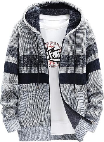 Ymosrh Motorcycle Jacket Men and Winter Casual Sweater Jacket Warm Knit Sweater Hooded Hoodie Jackets for Fashion in Saudi Arabia