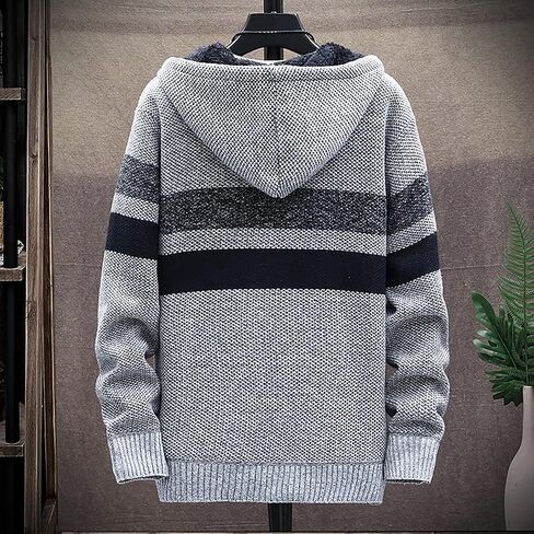 Ymosrh Motorcycle Jacket Men and Winter Casual Sweater Jacket Warm Knit Sweater Hooded Hoodie Jackets for Fashion in Saudi Arabia