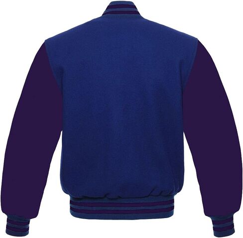 Men's Varsity Baseball Letterman School Bomber style all wool Purple sleeves jacket in Kuwait