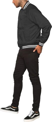 Hat and Beyond Mens Varsity Jacket Baseball Letterman College Bomber Jackets in Saudi Arabia
