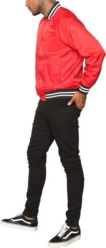 Hat and Beyond Mens Varsity Jacket Baseball Letterman College Bomber Jackets in Saudi Arabia