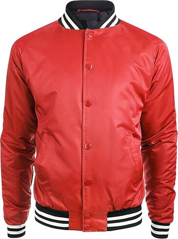 Hat and Beyond Mens Varsity Jacket Baseball Letterman College Bomber Jackets in Saudi Arabia