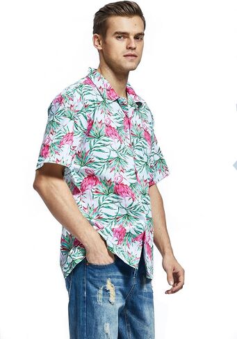 Hawaii Hangover Men's Hawaiian Shirt Aloha Shirt The New Classic Map Flamingo in Kuwait