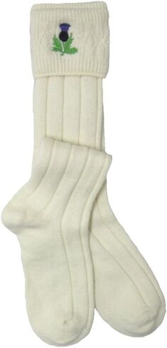 Ecru Kilt Hose/Socks With Scottish Thistle in Kuwait