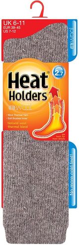 Mens LONG WOOL 2.7 Tog Thermal Heat Holder Socks, 7-12 USA in Kuwait