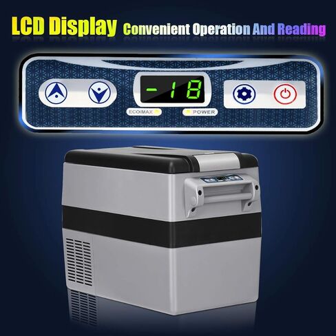 COSTWAY Car Refrigerator, Electric 12V/24V Car Cooler with 3 Levels, LCD Display, Shockproof Design, Travel RV Fridge for Home, Camping, Truck Party (44-Quart) in Kuwait