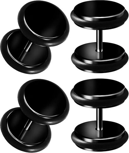 BIG GAUGES 2 Pairs 316L Surgical Steel Anodized Fake Plugs Piercing Jewelry Fake Ear Plugs Cheater Earring Stretching Lobe in Saudi Arabia