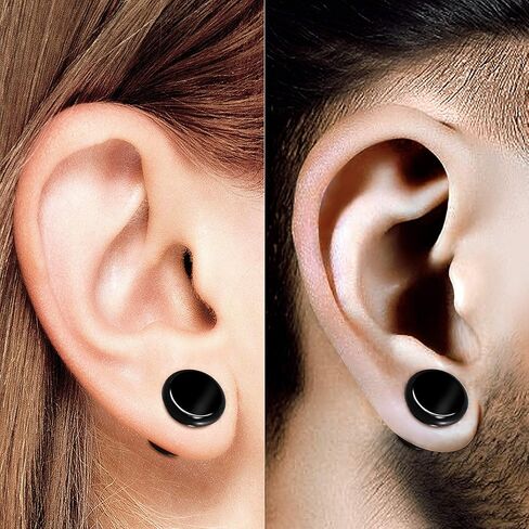 BIG GAUGES 2 Pairs 316L Surgical Steel Anodized Fake Plugs Piercing Jewelry Fake Ear Plugs Cheater Earring Stretching Lobe in Kuwait