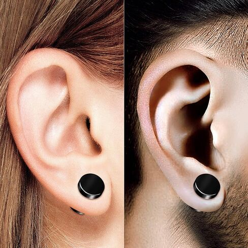 BIG GAUGES 2 Pairs 316L Surgical Steel Anodized Fake Plugs Piercing Jewelry Fake Ear Plugs Cheater Earring Stretching Lobe in Saudi Arabia