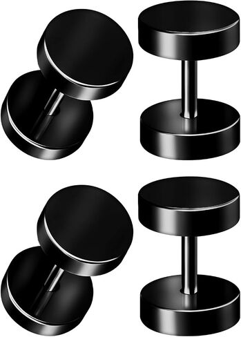 BIG GAUGES 2 Pairs 316L Surgical Steel Anodized Fake Plugs Piercing Jewelry Fake Ear Plugs Cheater Earring Stretching Lobe in Saudi Arabia