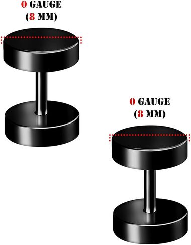 BIG GAUGES 2 Pairs 316L Surgical Steel Anodized Fake Plugs Piercing Jewelry Fake Ear Plugs Cheater Earring Stretching Lobe in Saudi Arabia