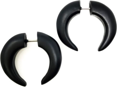 UMBRELLALABORATORY Tribal Organic Wooden Earrings Fake Gauges Sold As Pair Bohemian Jewelry Beach Tropical Tattoo in Kuwait