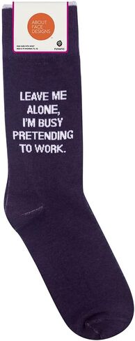 FUNATIC Leave Me Alone, I'm Busy Pretending To Work Socks for Men Women | Funny Apparel with Sarcastic Worker Saying | Best Workplace Merchandise Lover Gift Idea | Holiday Employee Job Party Present in Kuwait