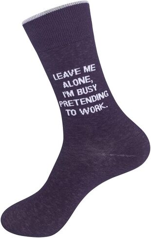 FUNATIC Leave Me Alone, I'm Busy Pretending To Work Socks for Men Women | Funny Apparel with Sarcastic Worker Saying | Best Workplace Merchandise Lover Gift Idea | Holiday Employee Job Party Present in Kuwait