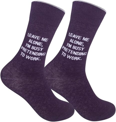 FUNATIC Leave Me Alone, I'm Busy Pretending To Work Socks for Men Women | Funny Apparel with Sarcastic Worker Saying | Best Workplace Merchandise Lover Gift Idea | Holiday Employee Job Party Present in Kuwait