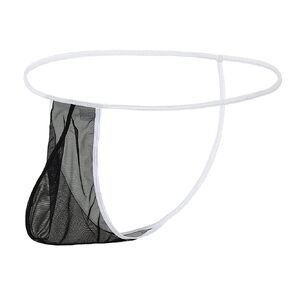 ZONBAILON Mens Thong Underwear Briefs Pack Sexy See-Through Mesh Bulge Enhancing Ball Pouch