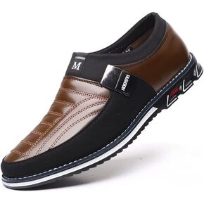 Mens Oxford Derby Orthopedic Leather Slip-On Casual Shoes Luxury Business Soft Sole Flat Oxford in Kuwait