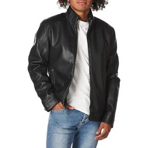 Cole Haan Signature Men's Zip Front Faux Leather Moto Jacket in Saudi Arabia