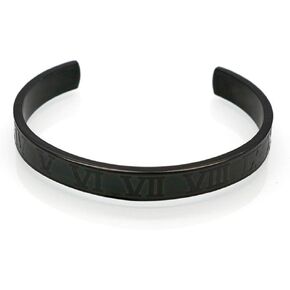 Jonline24h Mens Womens Stainless Steel Bracelet Classic Roman Numeral Cuff Bangle Silver in Kuwait