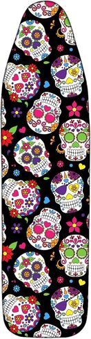 غطاء طاولة الكي BLUBLU مقاس قياسي 38.1 سم × 137.16 سم، قماش شبكي واقي، بطانة سميكة مع حافة مرنة - جمجمة السكر in Kuwait